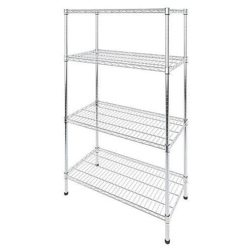 Modular Wire Storage Shelf 900 x 450 x 1800mm Steel Shelving - Carbon Chrome Plated