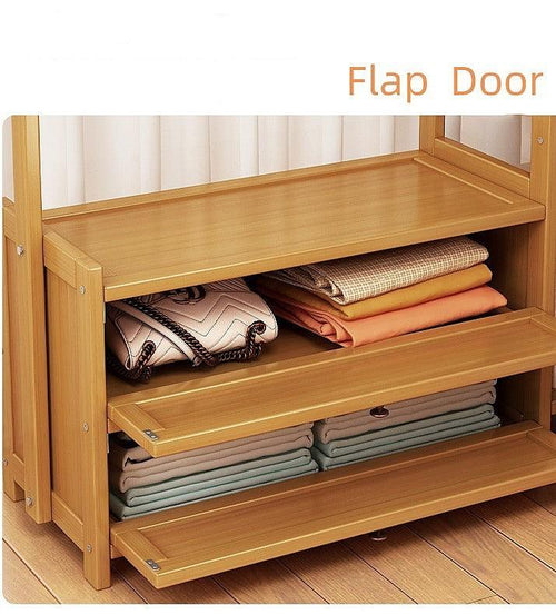 70cm Clothes Rack Stand Storage Shelves Modern Coat Tree - Wood