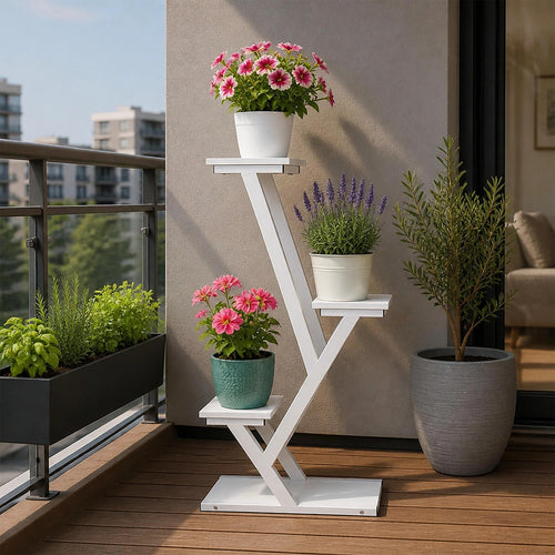 Metal Plant Stand – Narrow Multi-Tier Iron Shelf, 90cm