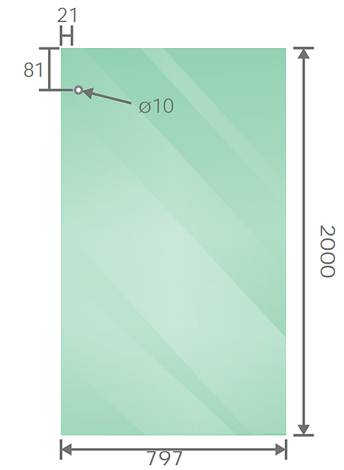 170x80cm Frameless Glass Sliding Corner Shower – With Chrome Rail and U-brackets for Contemporary Bathrooms
