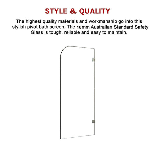 Frameless Glass Bath Screen 70 x 145cm Chrome