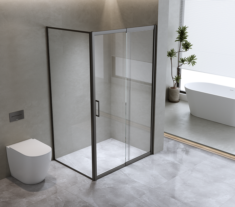 Operable Shower Screen 1400x1010mm Sliding Glass Shower Screen Single Door | – Australia ...