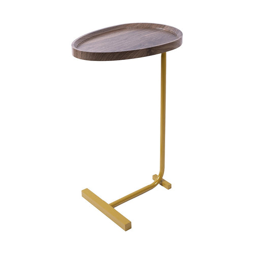 Modern Oval Side Table with Gold Base – Stylish Sofa End Table