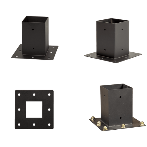 Roof Pergola Gazebo Shed Matte Black Steel Single Wall Mount with Black Screen Brackets DIY Kits