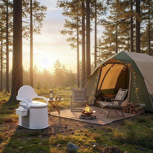 19L Camping Portable Toilet – Outdoor & Indoor Travel Commode Potty with Tissue Box