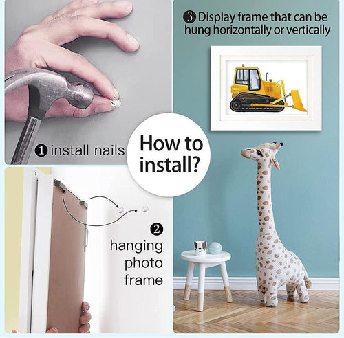 Kids Art Wood Frame Children Art Projects Display Hold 150 Pictures