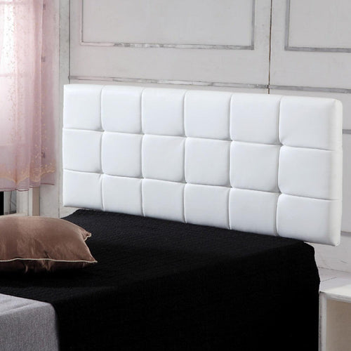 Queen PU Leather Bed Deluxe Headboard Bedhead - White