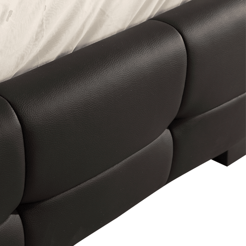 Double Black PU Leather Deluxe Bed Frame