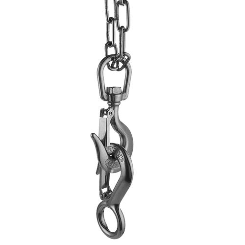 304 Stainless Steel Swivel Lift Clevis Chain Crane Hook with Safety Lock 650kg