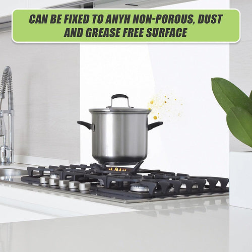 Toughened 90 x 75cm White Glass Kitchen Splashback