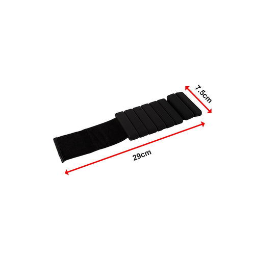 2-Piece Ankle & Wrist Weights – 1kg Pair Adjustable Workout Bangles Black for Fitness Training