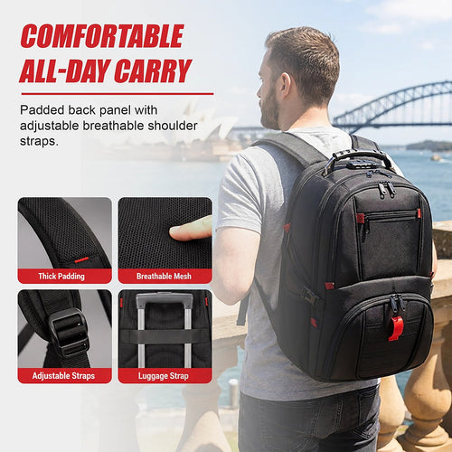 50L Travel Backpack with 43 cm Laptop Compartment & USB Port