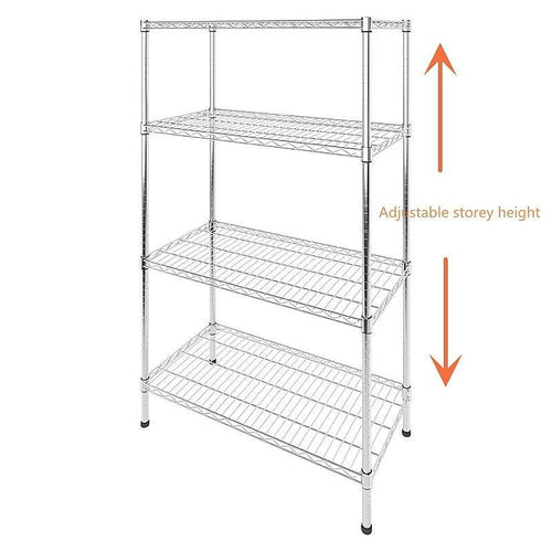 Modular Wire Storage Shelf 900 x 450 x 1800mm Steel Shelving - Carbon Chrome Plated