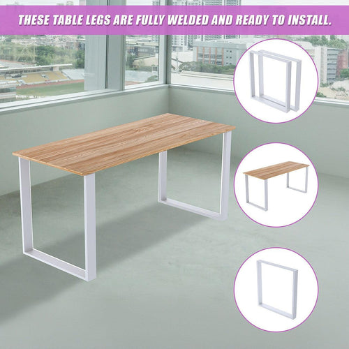 Table Bench Desk Legs Retro Industrial Design - White Square