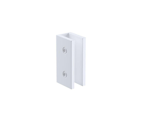 90cm Wall to Wall Frameless Shower Screen with White Brackets and Brass Hinges, Square Knob Handle