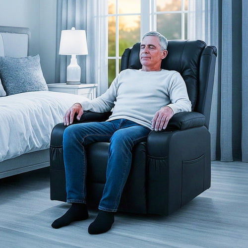 Electric Lift Recliner Chair – Heated Massage PU Leather Armchair with USB