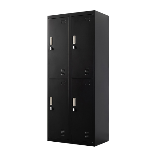 2x2 Door Black Metal Locker – Secure Storage with Padlock-operated