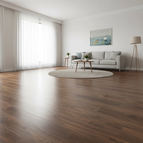 Vinyl Floor Tiles Wood Grain Walnut Look  – 16 Pack Peel & Stick Flooring