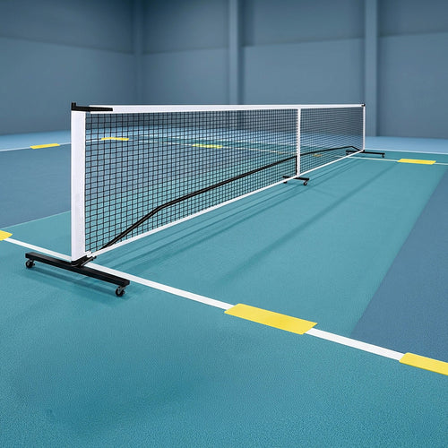 Portable 6.7m Pickleball Net Set with Heavy-Duty Metal Frame & Smooth-Rolling Wheels