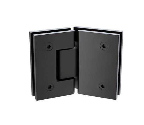90cm Frameless Diamond Shower Screen with Channels and Brass Hinges - Black