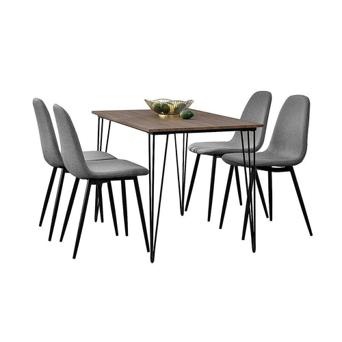 Set of 4 Industrial 3-Rod Retro Hairpin Table Legs 12mm Steel Bench Desk - 71cm Black
