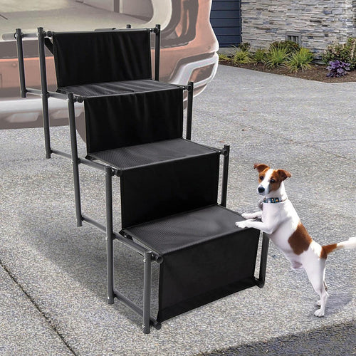 Folding Pet Dog Car Boot Access Steps Ladder Stairs Strong Lightweight