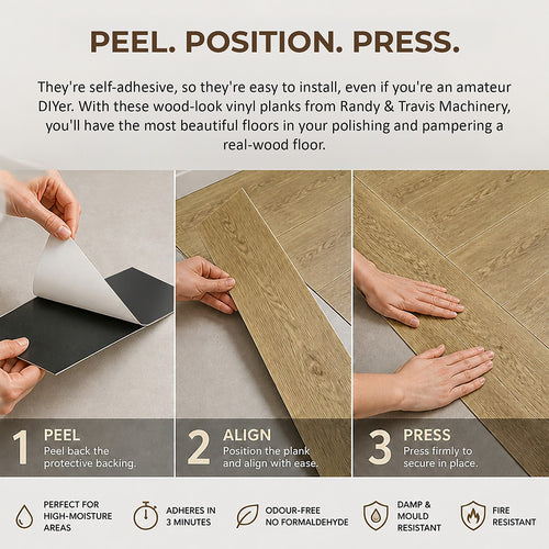 Self Adhesive Vinyl Floor Tiles Peel & Stick Flooring Oak Look 16 Pack 2.3m²