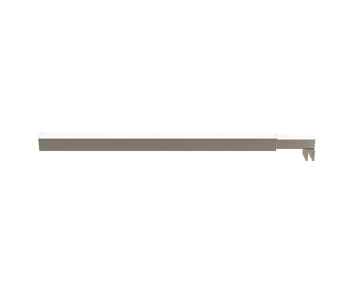 Frameless Shower Screen 100 x 210cm | Curved Glass, Nickel Square Stabilising Bar + Wall F-Bracket