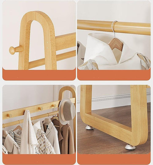 100cm Clothes Rack Slim Stylish Space Saving - Wood