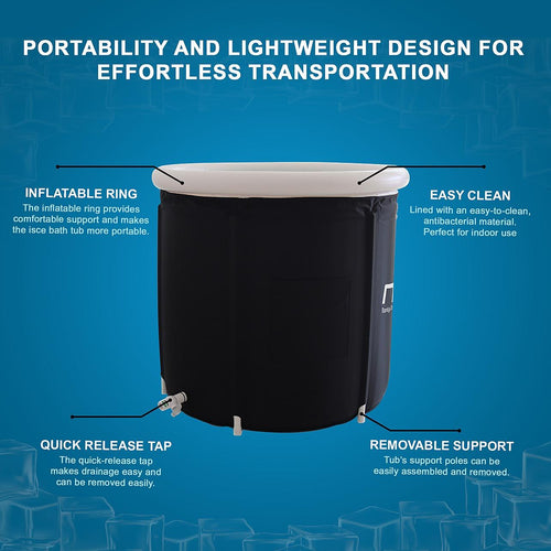 Premium Portable Ice Bath Inflatable Foldable Cold Water Therapy