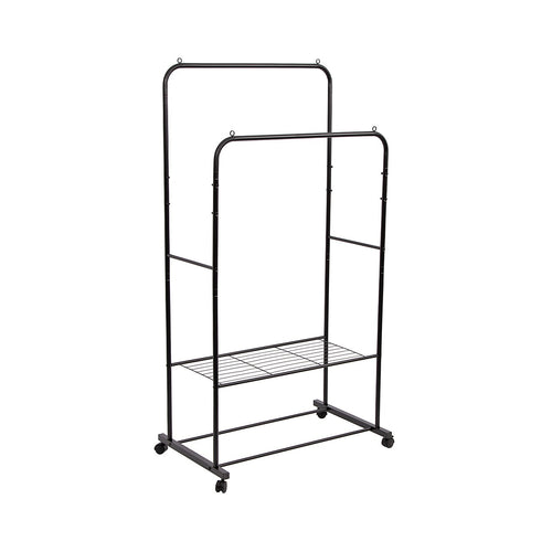 Double Clothes Rack Metal Garment Rail 80x154cm – Heavy Duty Hanging Storage Shelf