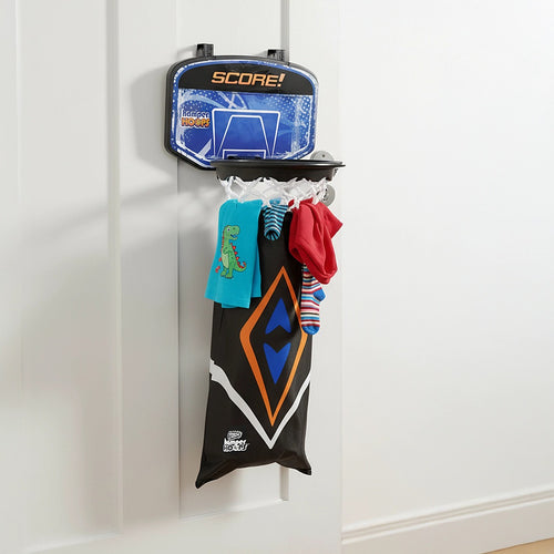 Hamper Basketball Laundry Hoop Hanging Clothes Basket Storage Kids Fun Door Bag