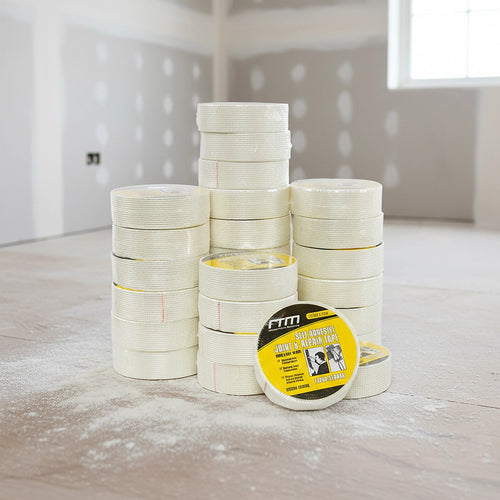 24-Pack Fibreglass Plasterboard Joint Tapes – 50mm x 90m Self-Adhesive Drywall Mesh Rolls for Strong Seam Repairs