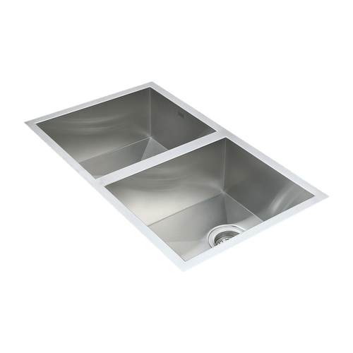 1.2mm Handmade Double Stainless Steel Sink with Waste - 770x450mm