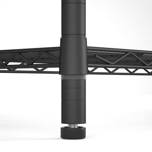 Modular Wire Storage Shelf 350 x 350 x 1800mm Steel Shelving - Baking Black Technology