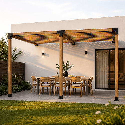 DIY Pergola Kit – Double Wall with Top Rafters Set with Brackets