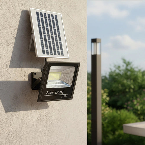 60W LED Solar Flood Light with Motion Sensor – Weatherproof Outdoor Security Lighting