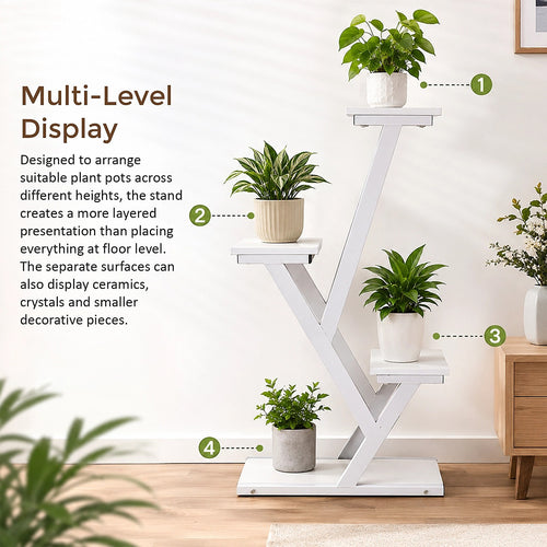 Metal Plant Stand – Narrow Multi-Tier Iron Shelf, 90cm