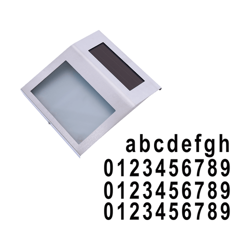 Solar Powered House Number LED Light Stainless Steel Address Signs Plaques