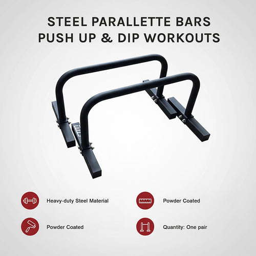 Steel Parallette Bars for Push-Ups, Dips & Calisthenics – Heavy-Duty Home Strength Training Equipment