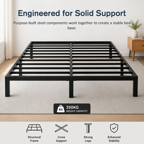 Queen Heavy-Duty Steel Bed Frame Base for Australian Mattresses