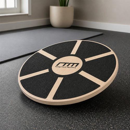 Heavy Duty 15.5" Wooden Balance Board with Non-Slip Pad for Core Strength & Fitness Training