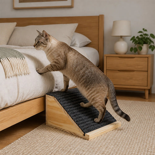 Wooden Pet Ramps 2 Pack Non Slip Dog & Cat Ramps for Stairs