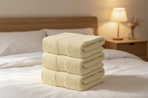 500 GSM Cotton Bath Towels 4 Pack Beige