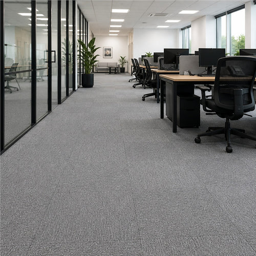 5m² Light Grey Carpet Tiles Set – Commercial & Home Flooring for Office, Retail & Living Areas