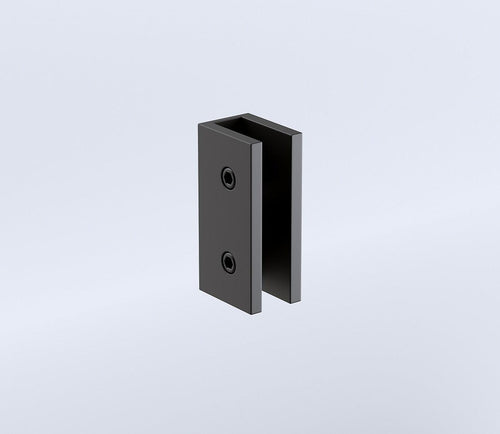 110x70cm Corner Frameless Shower Screen with Black Brackets and SS Hinges, Square Knob Handle