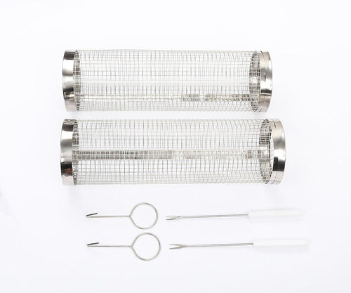 2pc BBQ Basket Round Campfire Grid Cookware