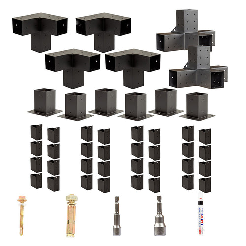 DIY Pergola Kit – Double with Top Rafters Set with Brackets