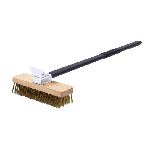 80cm Heavy Duty Pizza Oven Brush with Steel Scraper Cleaner
