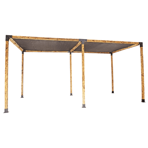 Roof Pergola Gazebo Shed Matte Black Steel Double with Black Screens Brackets DIY Kits